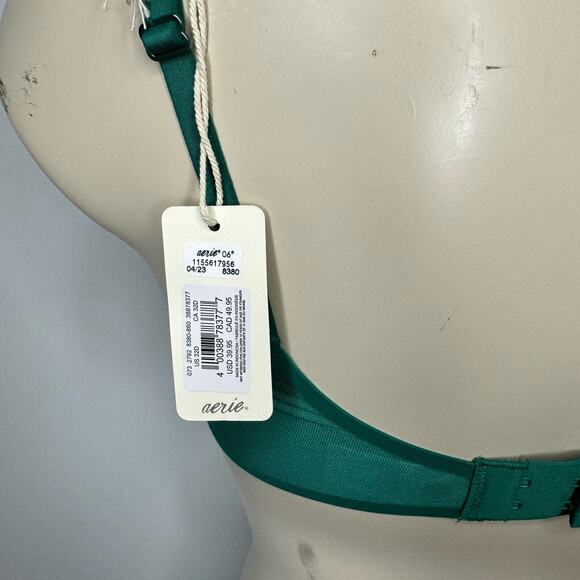 Aerie Womens Size 32B Balconette Unlined Underwire Bra Green Mesh Adjustable NWT - Picture 4 of 4